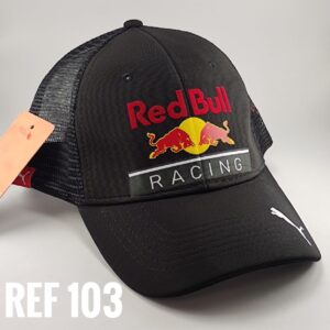 Gorra Deportiva Racing - Redbull - Negro Malla - Ajuste Plastico
