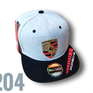Gorra Deportiva Racing - Porsche Pum - Plana Gris Visera Negra - Ajuste Plastico