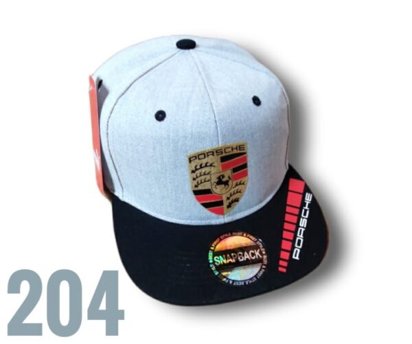 Gorra Deportiva Racing - Porsche Pum - Plana Gris Visera Negra - Ajuste Plastico