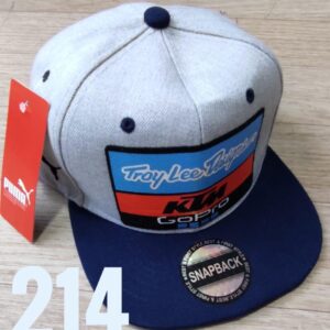 Gorra Deportiva Racing - KTM Fondo Pum - Plana Gris Visera Azul Oscuro - Ajuste Plastico
