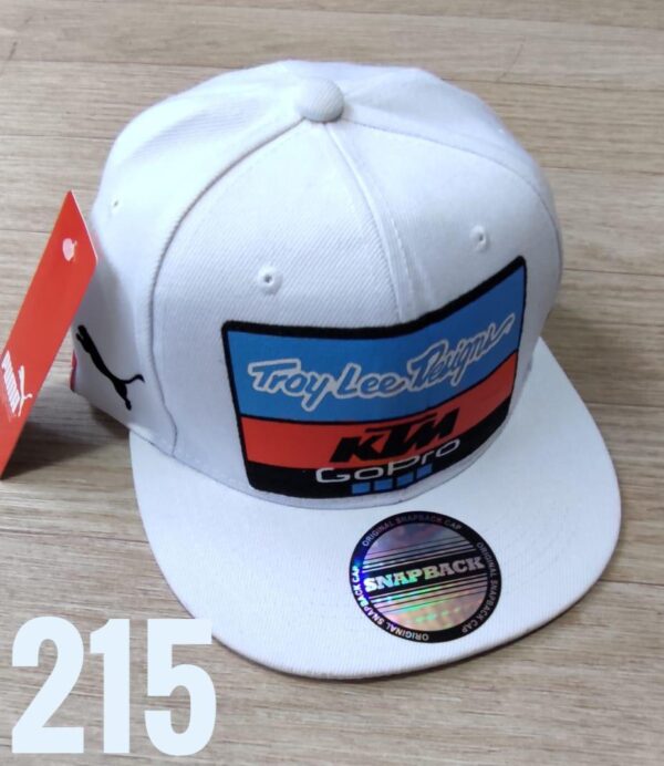 Gorra Deportiva Racing - KTM Fondo Pum - Plana Blanca - Ajuste Plastico