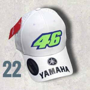 Gorra Deportiva Racing - Yamaha 46 - Blanca Flex - Ajuste Hebilla