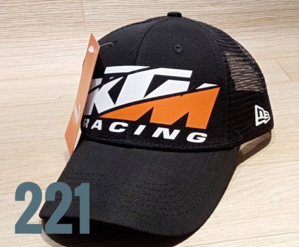 Gorra Deportiva Racing - KTM Diagonal - Negro malla - Ajuste Plastico