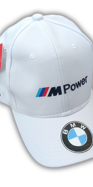 Gorra Deportiva Racing - BMW MPower - Blanca Flex - Ajuste Hebilla