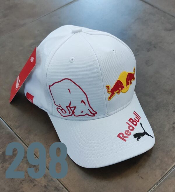 Gorra Deportiva Racing - Redbull Toro Reborde - Blanco Flex - Ajuste Hebilla