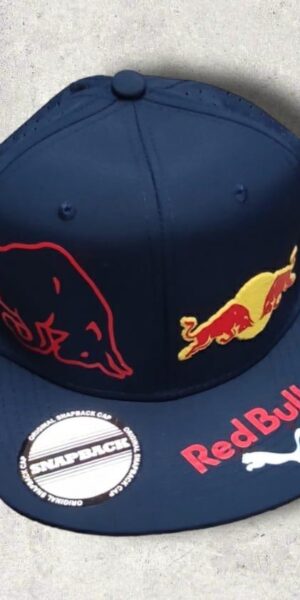 Gorra Deportiva Racing - Redbull - Plana Azul Oscuro - Ajuste Plastico