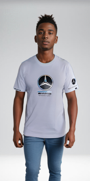 Camiseta Racing - Pum Mercedes Benz Logo - Blanco