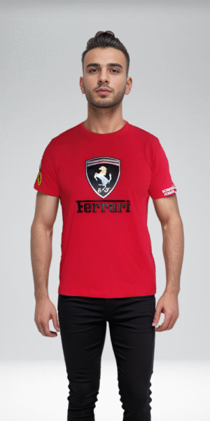 Camiseta Racing - Ferrari Logo Tornasol - Rojo