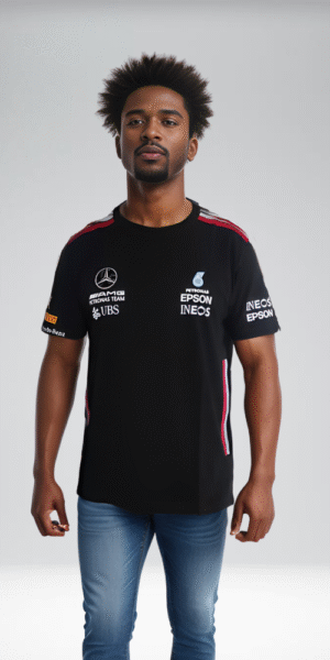 Camiseta Racing - Pum Mercedes Benz Lineas Laterales - Negro