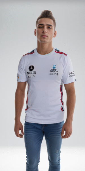 Camiseta Racing - Pum Mercedes Benz Lineas Laterales - Blanco