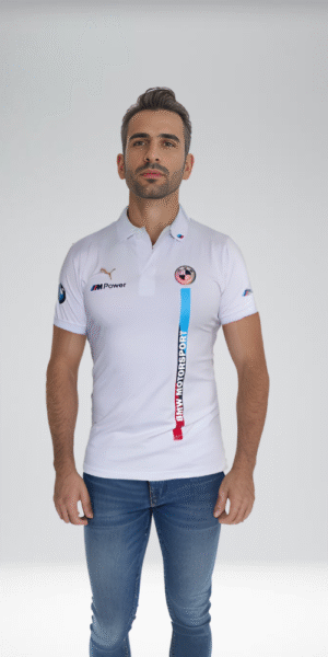 Polo Racing - BMW Linea Lateral - Blanco