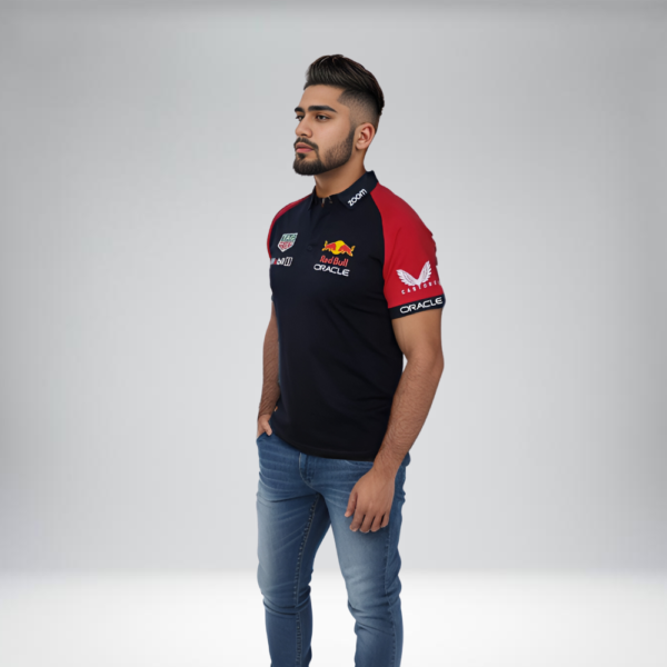 Polo Rangla - Redbull Mangas Rojo - Azul Oscuro - Image 3