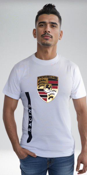 Camiseta Racing - Porsche Logo Clasico - Blanco