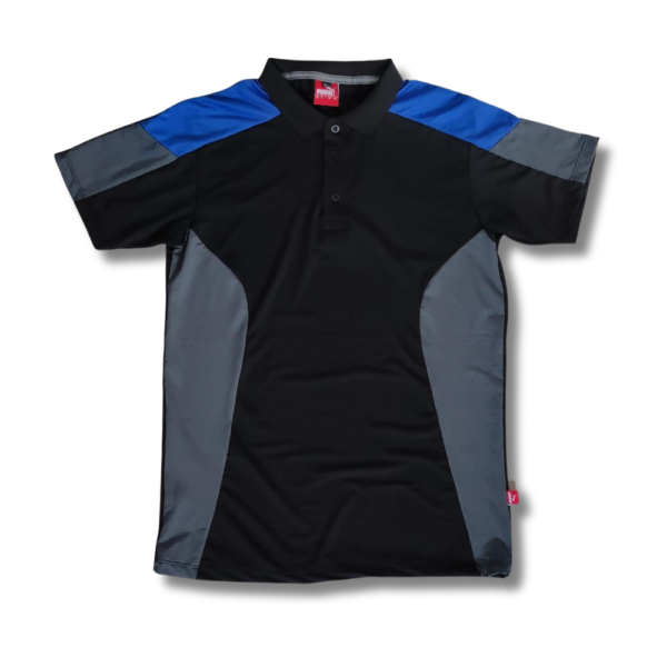 Camiseta Polo Hombre – Combinación Negro, Azul Rey y Gris - Image 4
