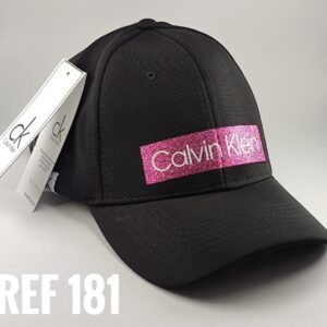 Gorra Clasica - CK Linea Escarchada - Negro Flex - Ajuste Hebilla