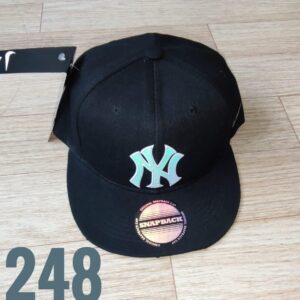 Gorra Clasica - Ni New York -  Plana Negro - Ajuste Plastico