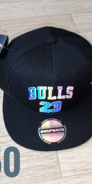 Gorra Clasica - Ni Bulls 23 -  Plana Negro - Ajuste Plastico