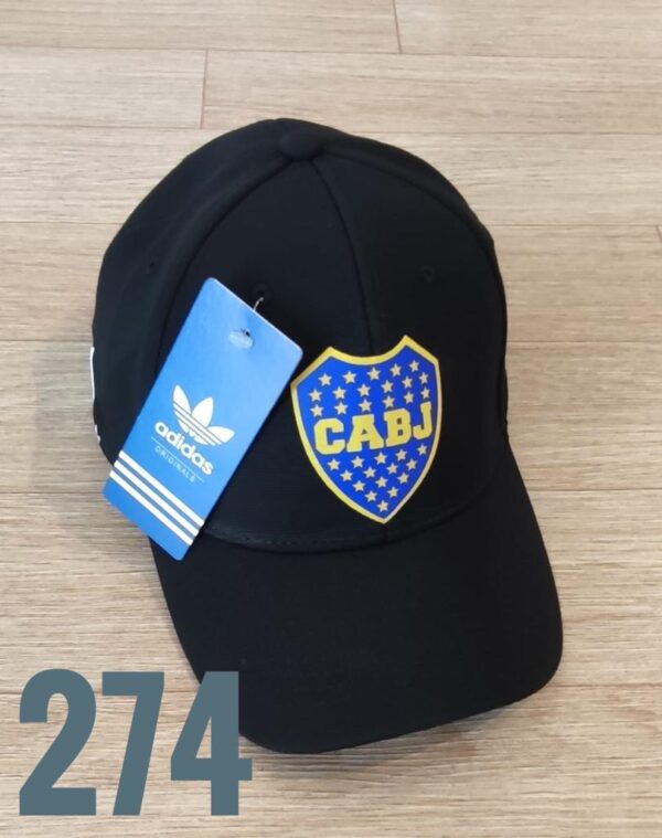 Gorra Futbol - Boca Adi - Negro Flex - Ajuste Hebilla
