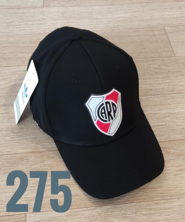 Gorra Futbol - River Adi - Negro - Ajuste Hebilla