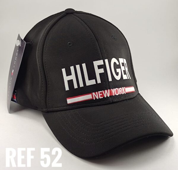 Gorra Clasica - Tom Hilfi - Negro Flex - Ajuste Hebilla
