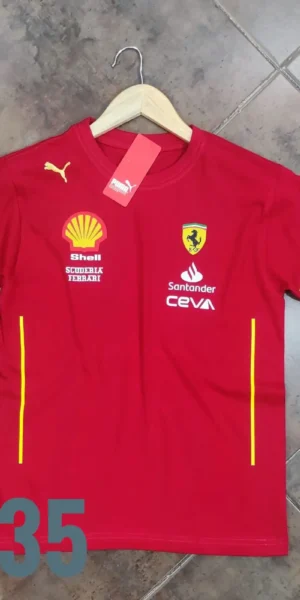 Camiseta Racing - Pum Ferrari Lineas Amarillas - Rojo