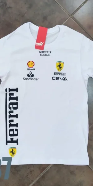 Camiseta Racing - Pum Ferrari Lateral - Blanco