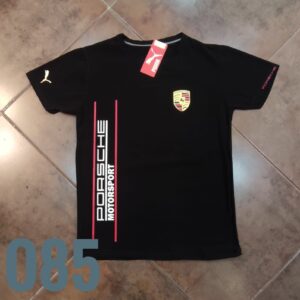 Camiseta Racing - Porsche lineas Horizontal - Negro