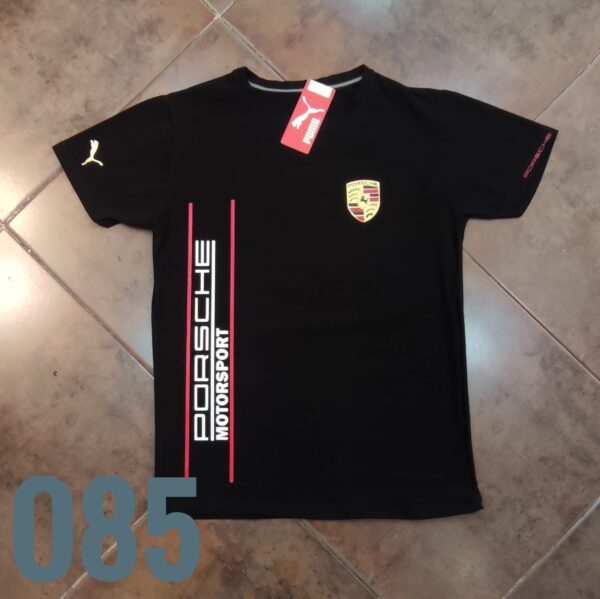 Camiseta Racing - Porsche lineas Horizontal - Negro