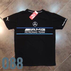 Camiseta Racing - AMG Lineas Azules Horizontal - Negro