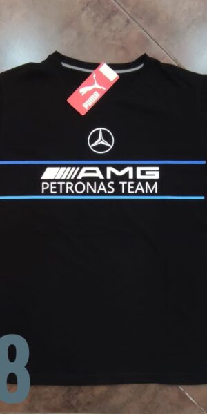Camiseta Racing - AMG Lineas Azules Horizontal - Negro