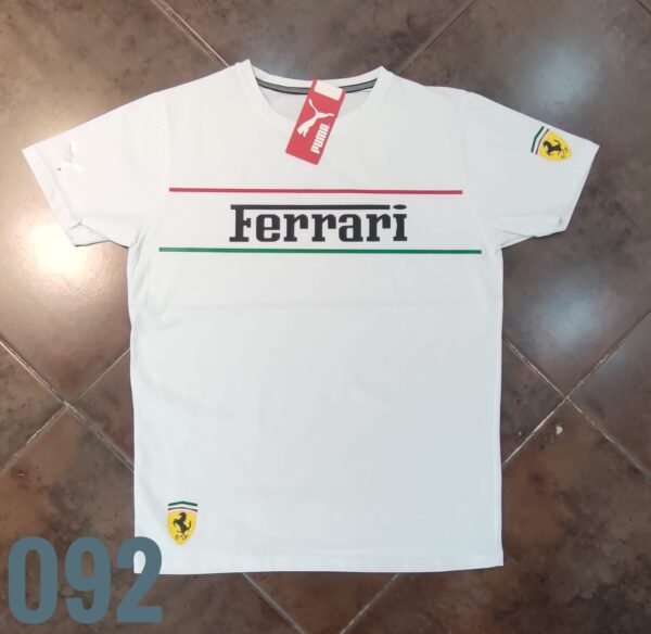 Camiseta Racing - Ferrari Dorado - Blanco