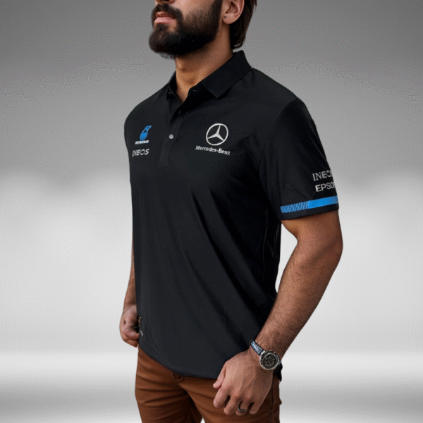 Polo Premium - Mercedes Benz Lineas mangas - Negro - Image 2