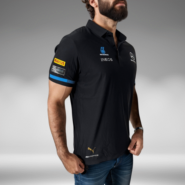 Polo Premium - Mercedes Benz Lineas mangas - Negro - Image 3