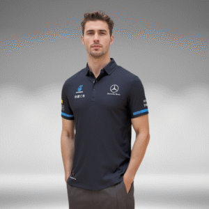 Polo Premium - Mercedes Benz Lineas mangas - Negro