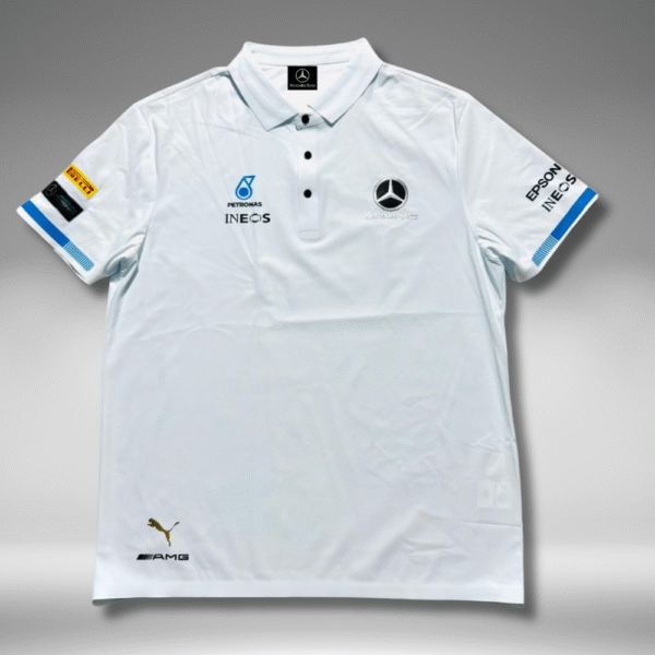 Polo Premium - Mercedes Benz Lineas mangas - Blanco - Image 4