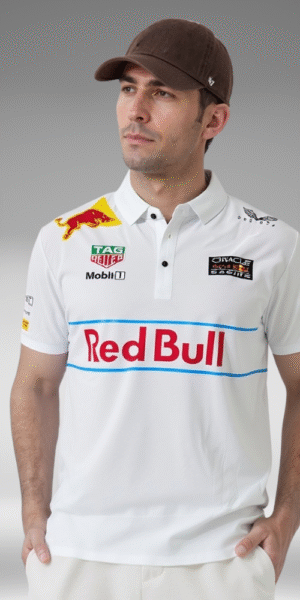 Polo Premium - Redbull Lineas Horizontales Frente - Blanco