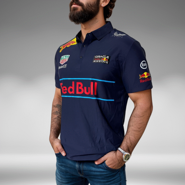 Polo Premium - Redbull Lineas Horizontales Frente - Azul Oscuro - Image 2