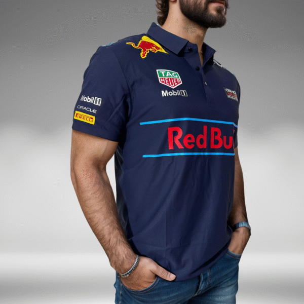 Polo Premium - Redbull Lineas Horizontales Frente - Azul Oscuro - Image 3