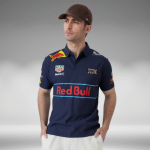 Polo Premium - Redbull Lineas Horizontales Frente - Azul Oscuro