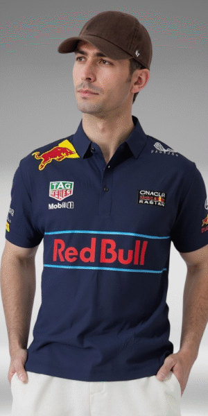 Polo Premium - Redbull Lineas Horizontales Frente - Azul Oscuro