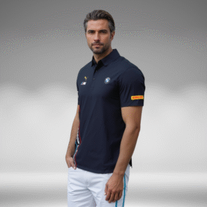 Polo Premium - BMW Lineas Lateralez Frente - Negro