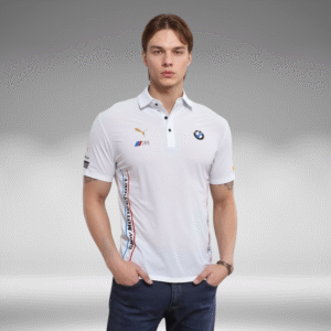 Polo Premium - BMW Lineas Laterales Frente - Blanco