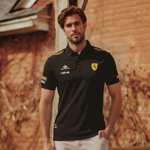 Polo Premium - Ferrari Lineas Hombros - Negro - Image 5