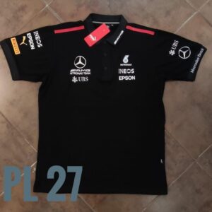 Polo Racing - Mercedes Benz Lineas Rojas Hombros - Negro