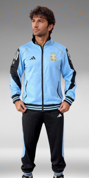 Sudadera Rib - Argentina - Negro / Azul Claro