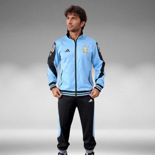 Sudadera Rib - Argentina - Negro / Azul Claro