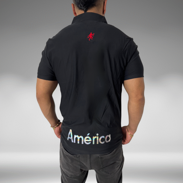 Polo Premium - America Lineas Mangas - Negro - Image 3