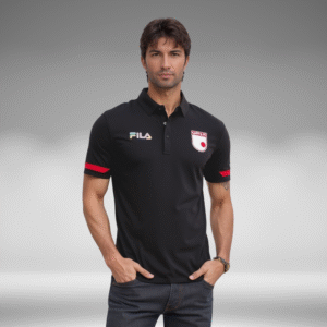Polo Premium - Santa Fe Lineas Mangas - Negro