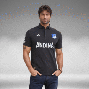 Polo Premium - Millonarios Lineas Mangas - Negro