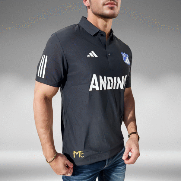 Polo Premium - Millonarios Lineas Mangas - Negro - Image 2